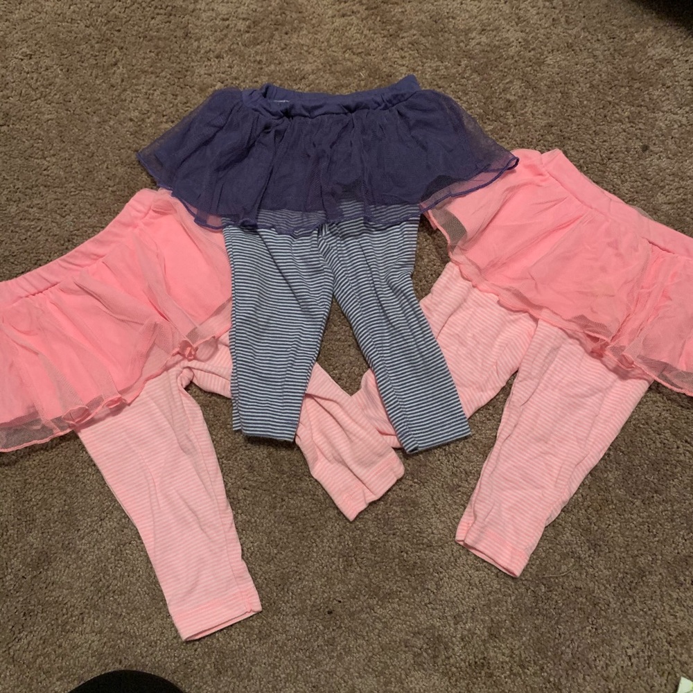 Leggings with tutus attached